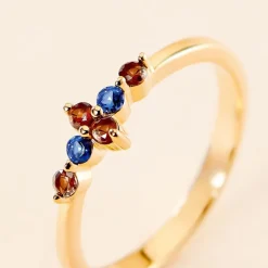 Bague Laeticia Plaqué Or Doré Pierres De Synthèses