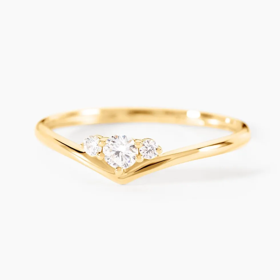Bague Laurentius Or Jaune Diamant Synthétique