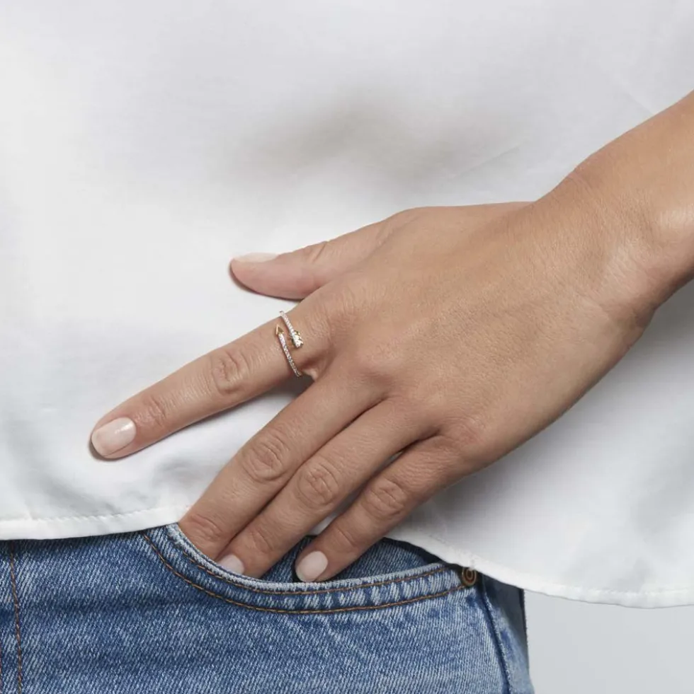Bague Lidye Plaqué Or Jaune Oxyde De Zirconium