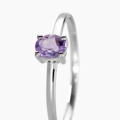 Bague Lily Or Blanc Amethyste
