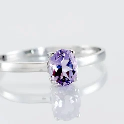 Bague Lily Or Blanc Amethyste