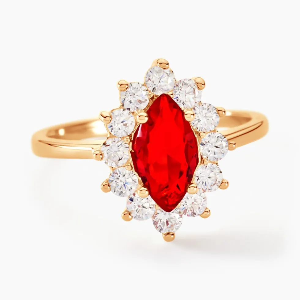Bague Lisea Plaqué Or Jaune Verre Et Oxyde De Zirconium