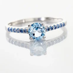 Bague Manon Or Blanc Topaze Et Oxyde De Zirconium