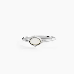 Bague Margot Argent Blanc Nacre Oxyde De Zirconium