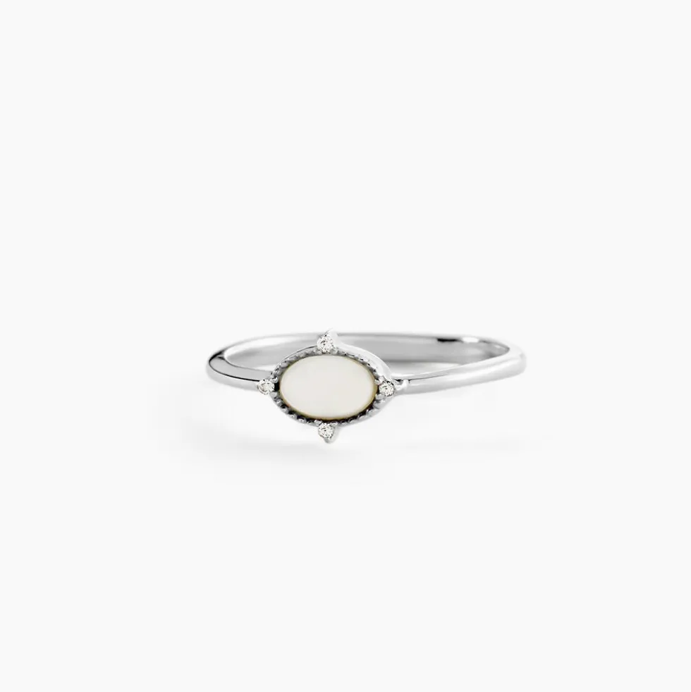 Bague Margot Argent Blanc Nacre Oxyde De Zirconium