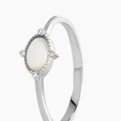 Bague Margot Argent Blanc Nacre Oxyde De Zirconium