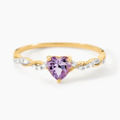 Bague Mathilde Or Jaune Améthyste Oxyde De Zirconium