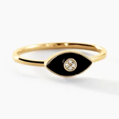 Bague Matiasma Or Jaune Onyx Diamant