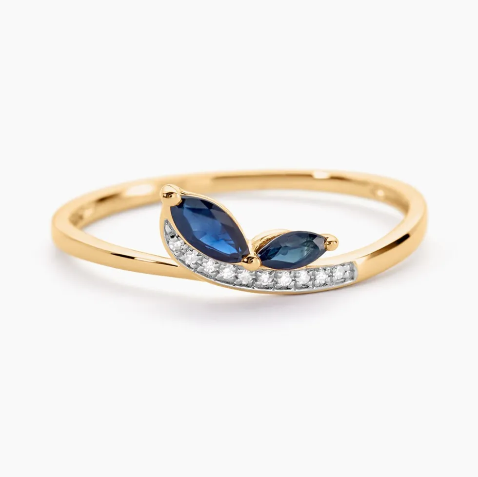 Bague Maximillian Or Jaune Saphir Diamant