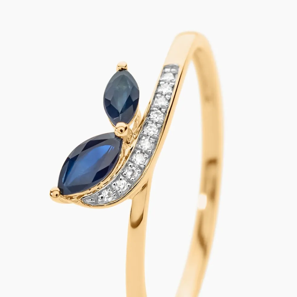 Bague Maximillian Or Jaune Saphir Diamant