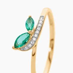 Bague Maximillian Or Jaune Emeraude Diamant
