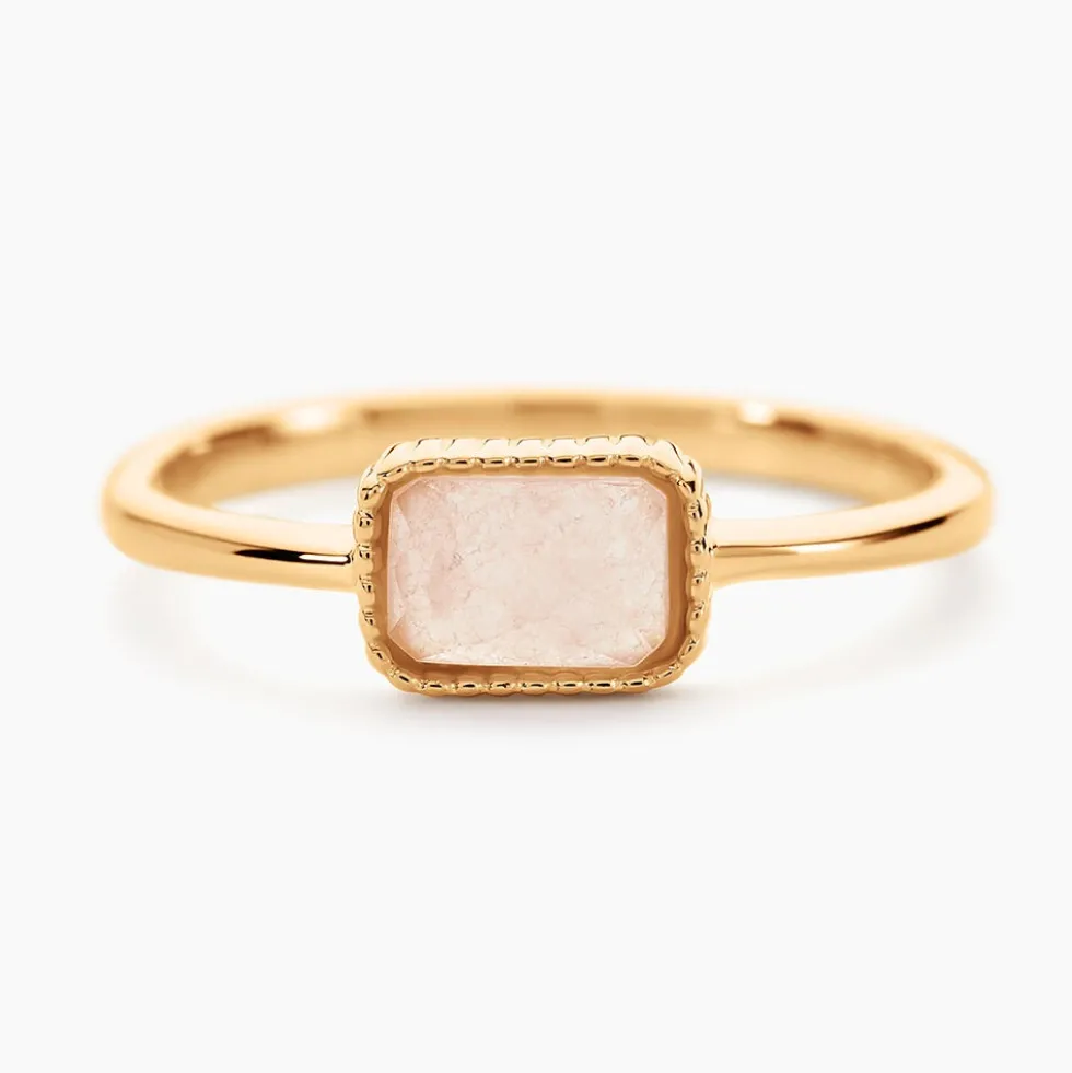 Bague Memory Plaqué Or Jaune Quartz