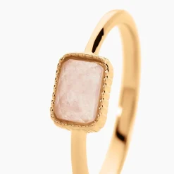 Bague Memory Plaqué Or Jaune Quartz