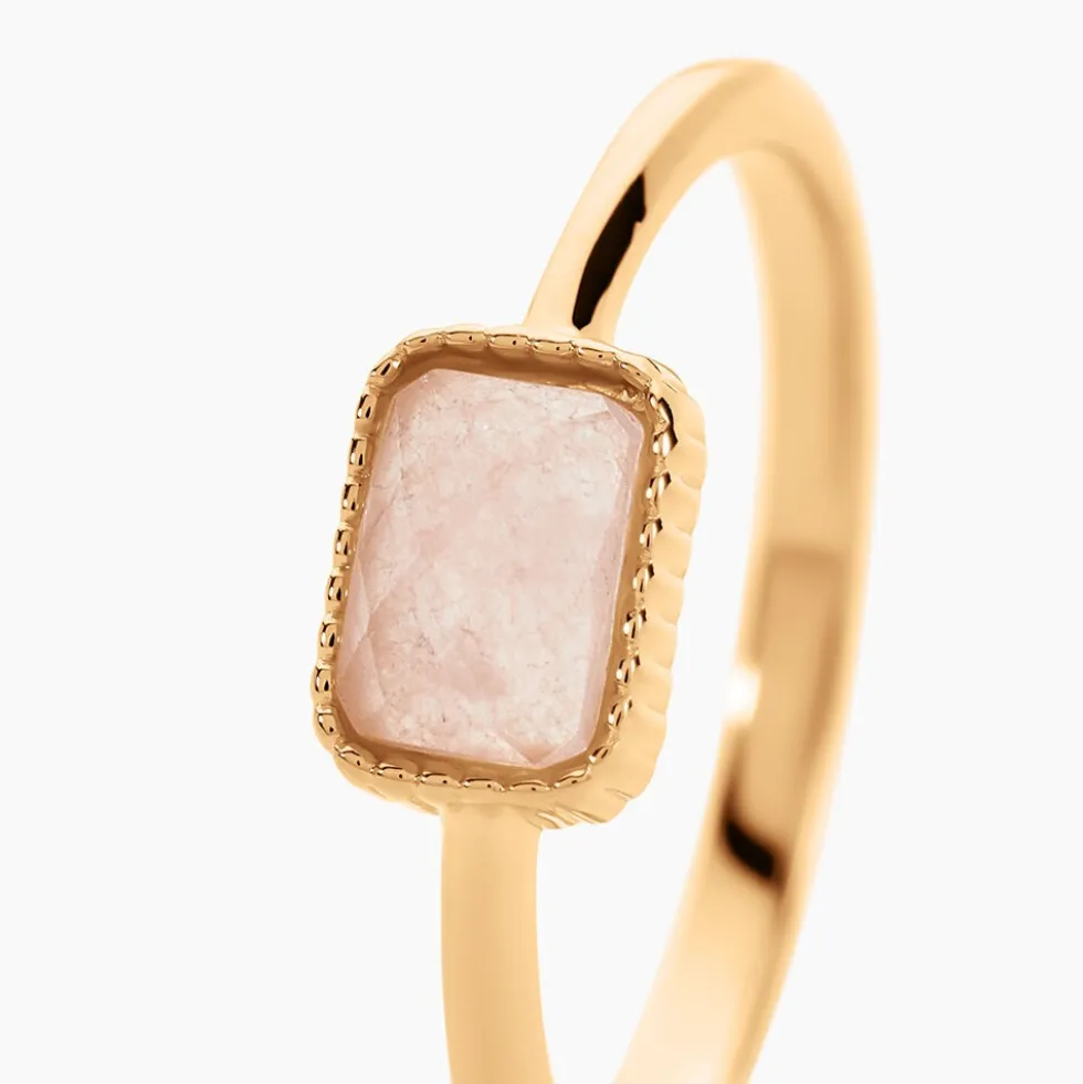 Bague Memory Plaqué Or Jaune Quartz