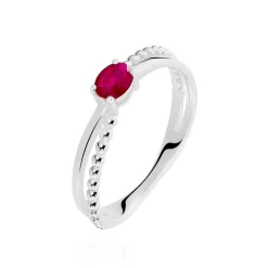 Bague Meri Or Blanc Rubis