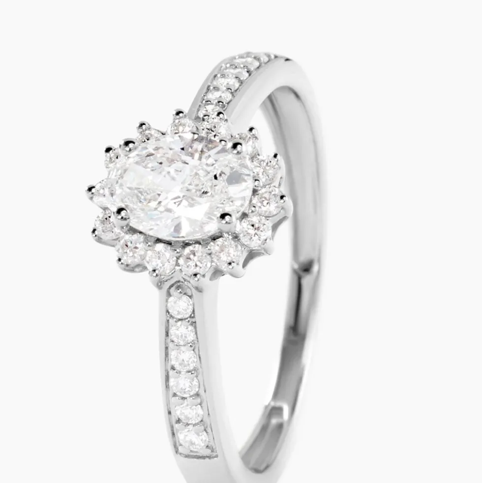 Bague Myles Platine Blanc Diamant Synthétique