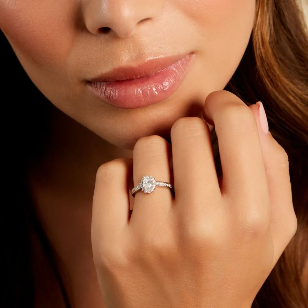 Bague Myles Platine Blanc Diamant Synthétique