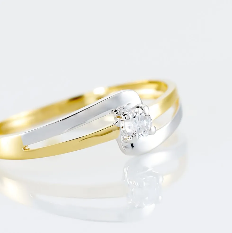 Bague Nesryne Or Bicolore Oxyde De Zirconium