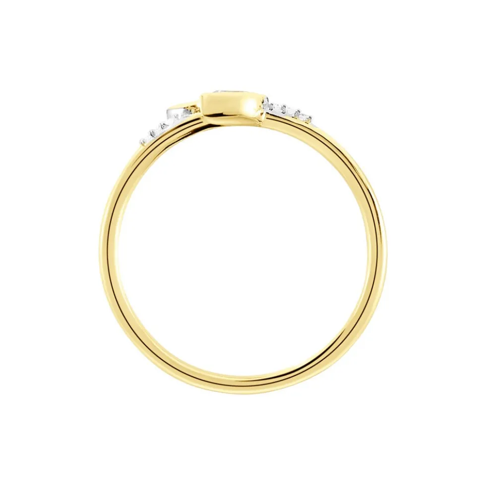 Bague Océan Or Jaune Topaze Oxyde De Zirconium