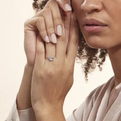 Bague Or Blanc Adrienne Topaze Oxydes De Zirconium