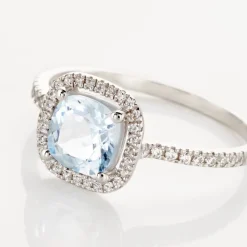 Bague Or Blanc Adrienne Topaze Oxydes De Zirconium