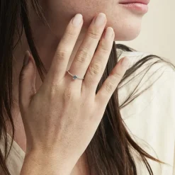 Bague Or Blanc Demi Topaze