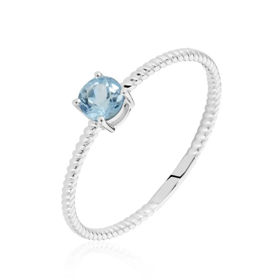 Bague Or Blanc Demi Topaze
