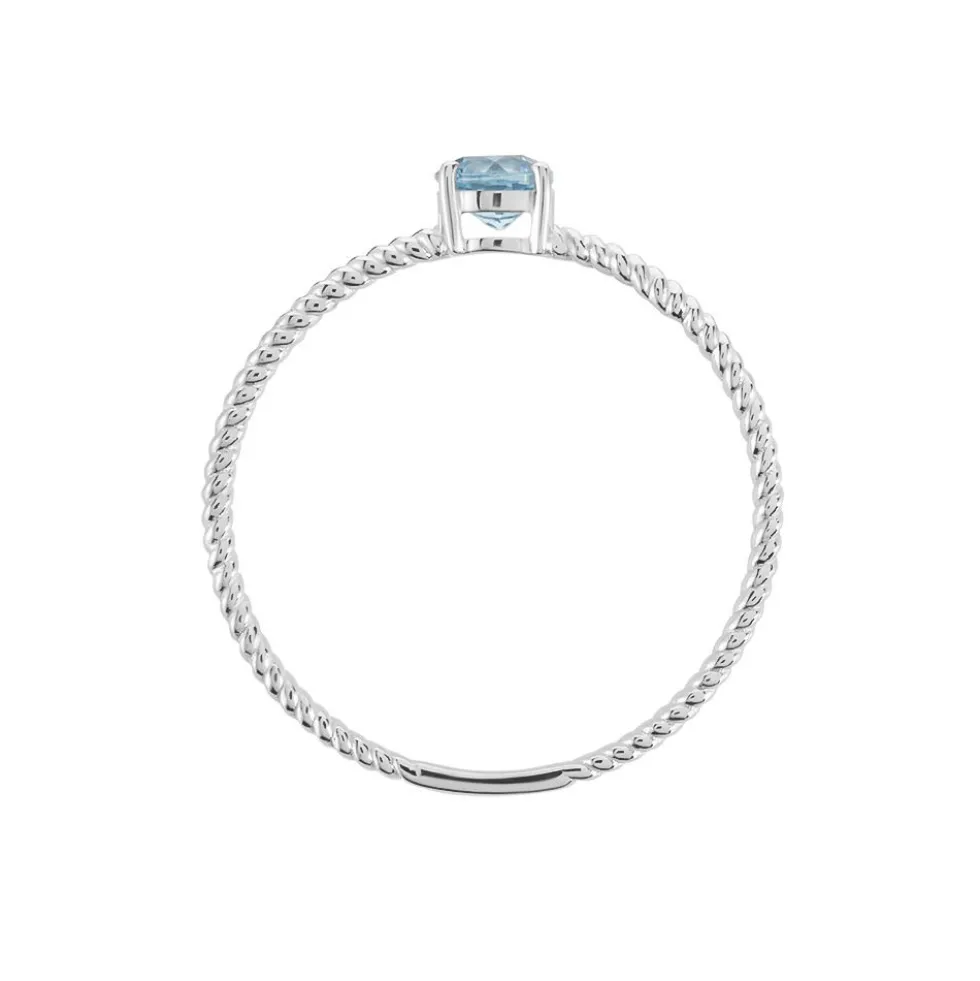 Bague Or Blanc Demi Topaze