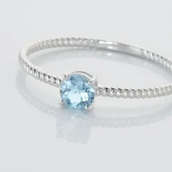 Bague Or Blanc Demi Topaze