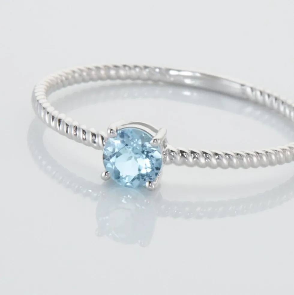 Bague Or Blanc Demi Topaze