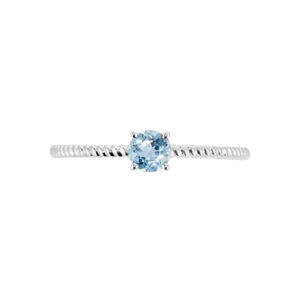 Bague Or Blanc Demi Topaze