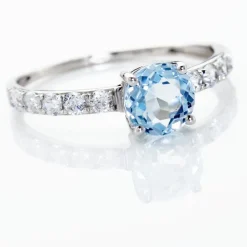 Bague Or Blanc Monroe Topaze Oxydes De Zirconium