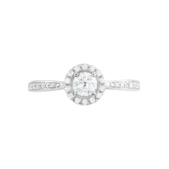 Bague Or Blanc Peony Oxyde De Zirconium