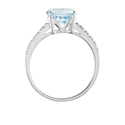 Bague Or Blanc Terese Topaze Oxydes De Zirconium