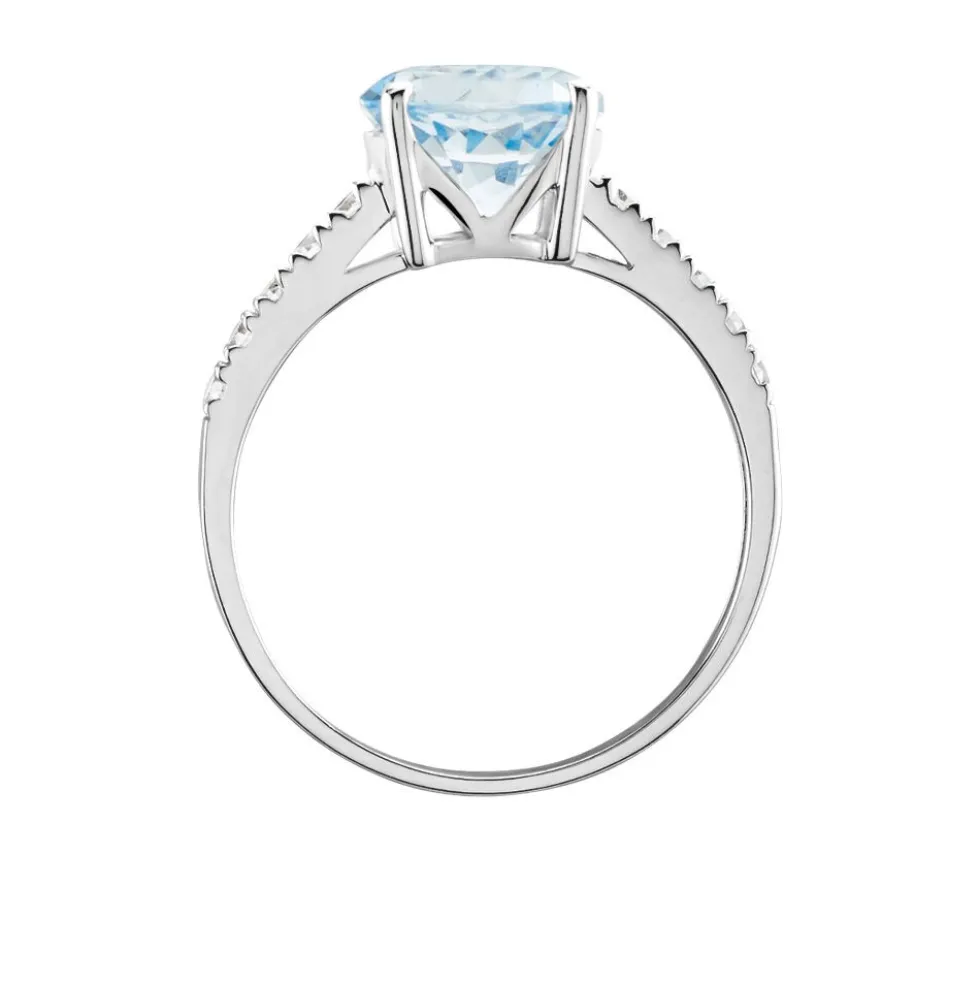 Bague Or Blanc Terese Topaze Oxydes De Zirconium