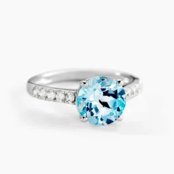 Bague Or Blanc Terese Topaze Oxydes De Zirconium