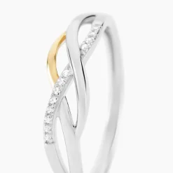 Bague Or Jaune Argent Blanc Oxyde De Zirconium