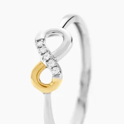 Bague Or Jaune Argent Blanc Oxyde De Zirconium