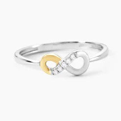 Bague Or Jaune Argent Blanc Oxyde De Zirconium