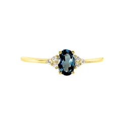 Bague Or Jaune Diapré Topaze Et Oxydes De Zirconium