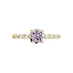 Bague Or Jaune Monroe Amethyste Oxydes De Zirconium