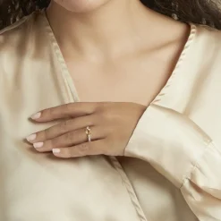 Bague Or Jaune Monroe Citrine Oxydes De Zirconium