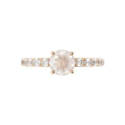 Bague Or Rose Monroe Quartz Oxydes De Zirconium