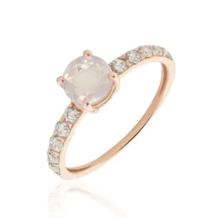 Bague Or Rose Monroe Quartz Oxydes De Zirconium