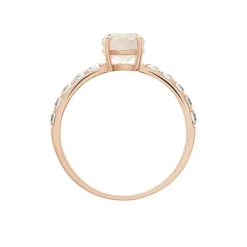 Bague Or Rose Monroe Quartz Oxydes De Zirconium
