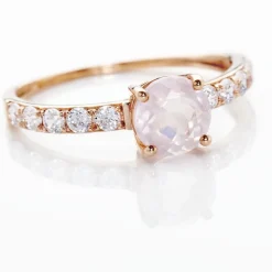 Bague Or Rose Monroe Quartz Oxydes De Zirconium