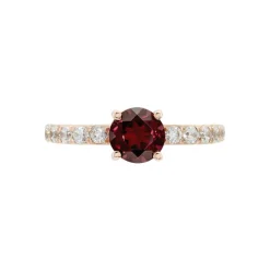 Bague Or Rose Monroe Rhodolite Oxydes De Zirconium
