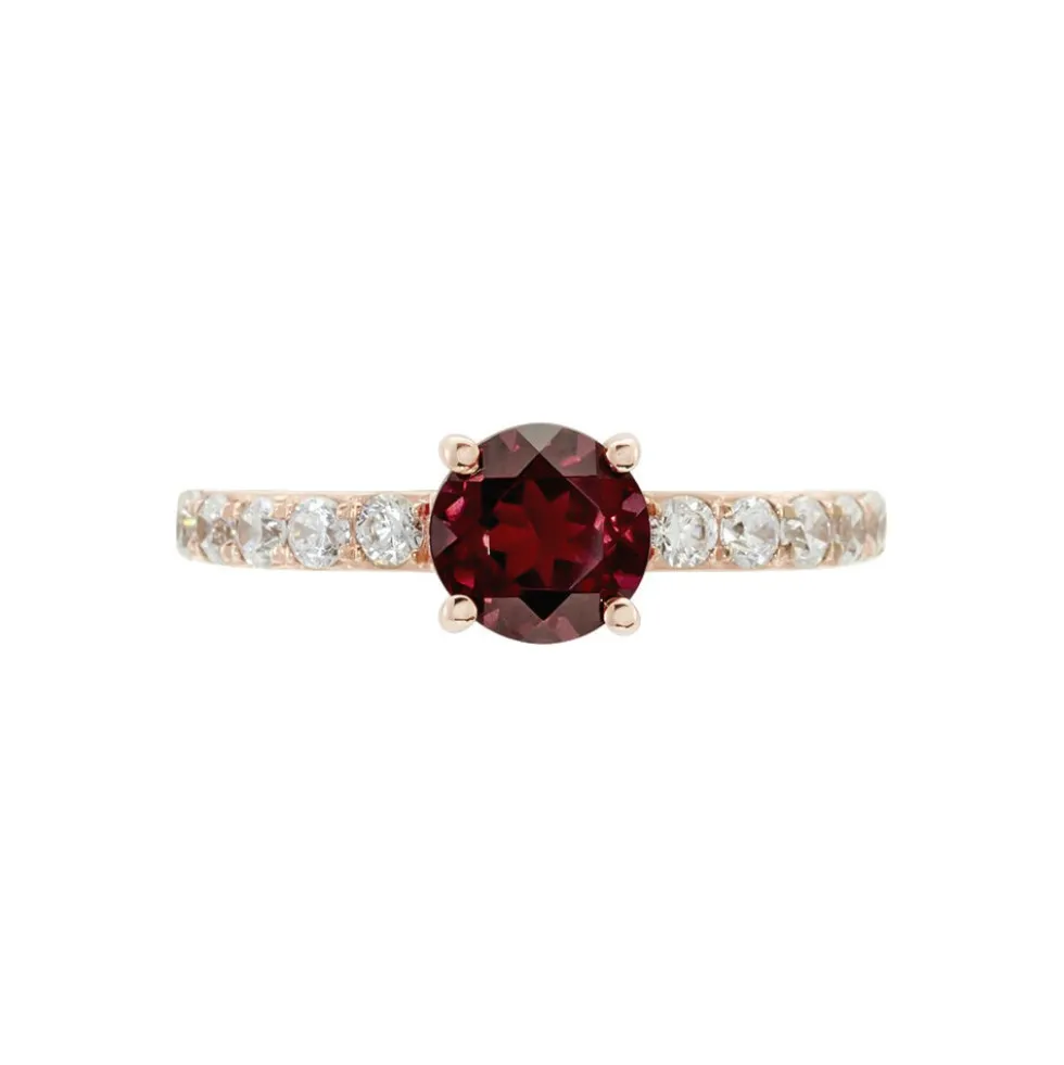 Bague Or Rose Monroe Rhodolite Oxydes De Zirconium