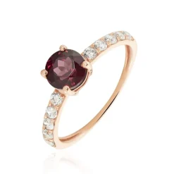 Bague Or Rose Monroe Rhodolite Oxydes De Zirconium