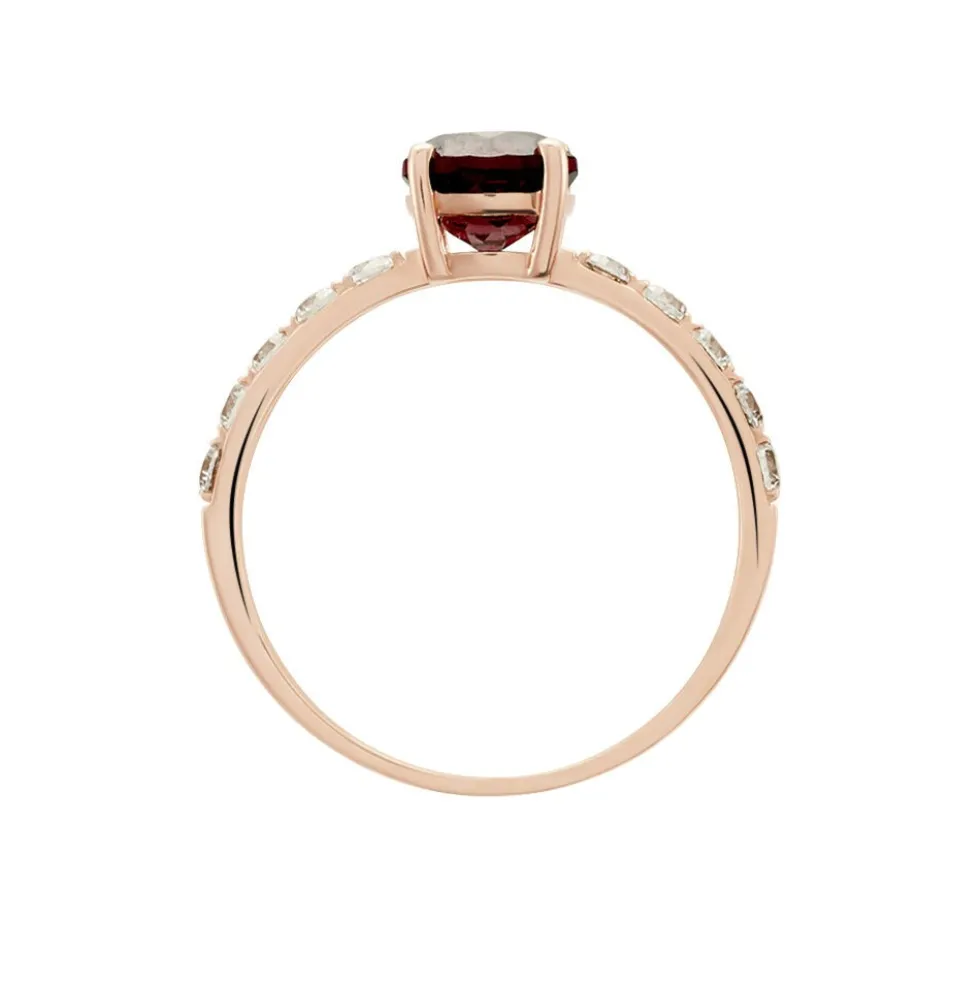 Bague Or Rose Monroe Rhodolite Oxydes De Zirconium